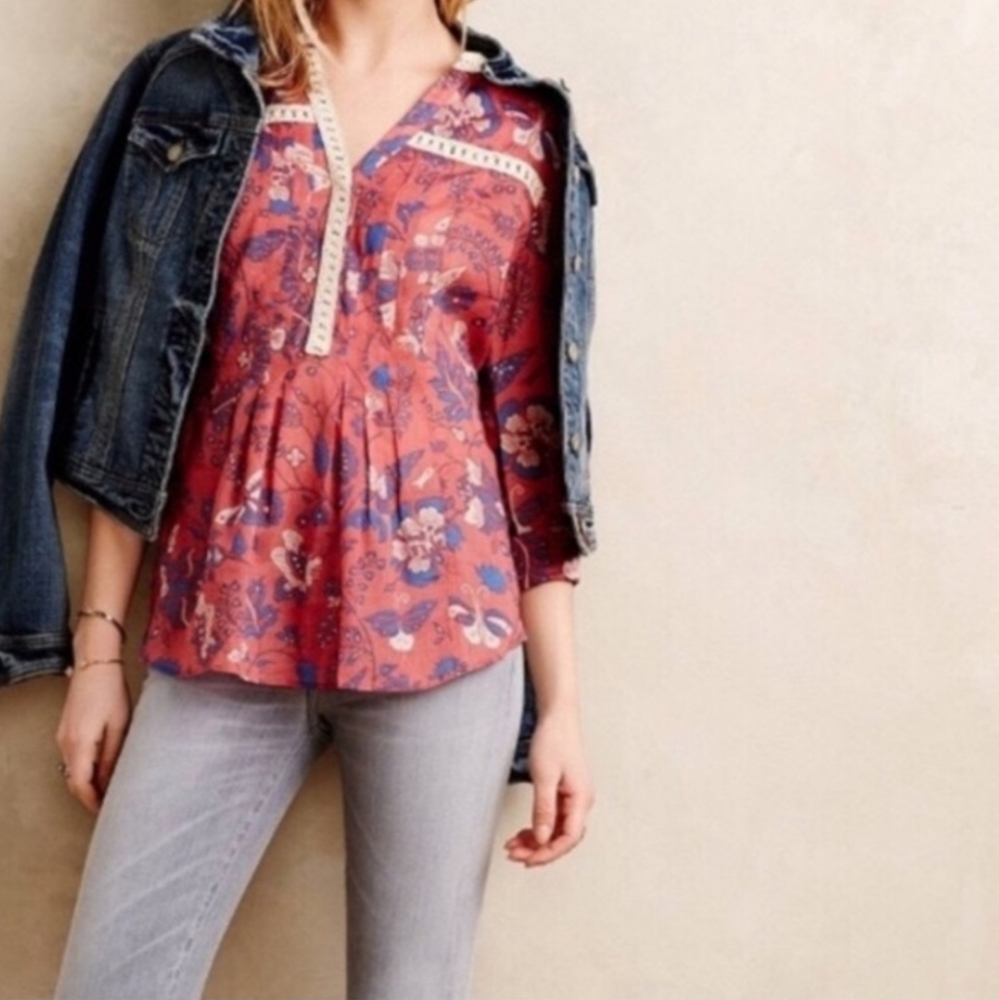 ANTHROPOLOGIE MAEVE Abella Pullover Blouse